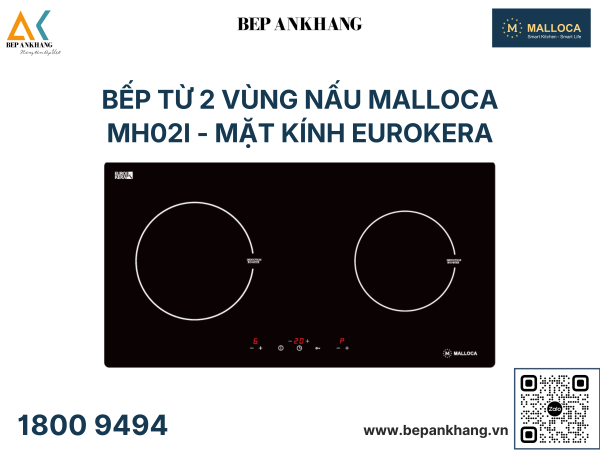 Bếp từ 2 vùng nấu Malloca MH02I